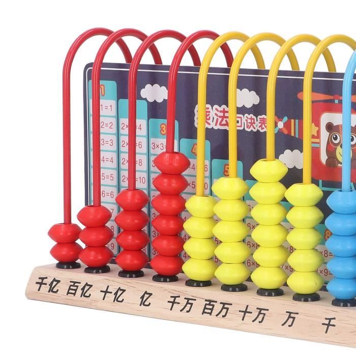 Boulier Abaque En Bois Coloré - Jouet éducatif Pour Enfants Dès 3 Ans, Apprentissage Comptage