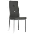DX20074-Lot de chaises de salle à manger - Style contemporain Scandinave chaise Cuisine 2 pcs Cuir artificiel 43x43,5x96 Gris-2