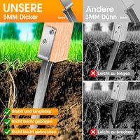 Lot de 10 Piquets de Fixation - Piquets de Jardin en Acier Inoxydable