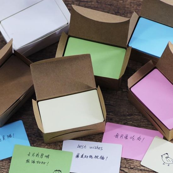 200 Cartes Kraft Vierges - 6 Couleurs - 9x5.2 Cm - Pour Notes, Invitations, Cartes Mémoire