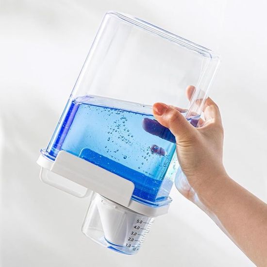 Distributeur De Lessive Hermétique Avec Doseur - Capacité 1100/1800/2300 Ml, Blanc Transparent, Joint Silicone