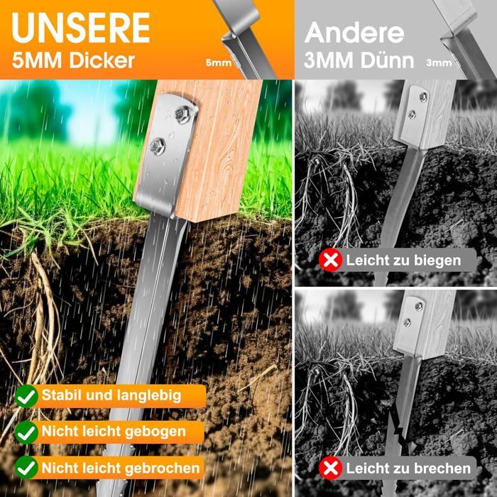 Ancrages Sol Pour Balançoire – Piquets Galvanisés Costauds, Résistent à Tout !