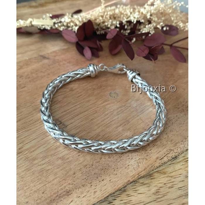 Bracelet Gourmette épais En Argent 925/1000 - Épaisseur 8mm, Longueur 18-20cm - Neuf