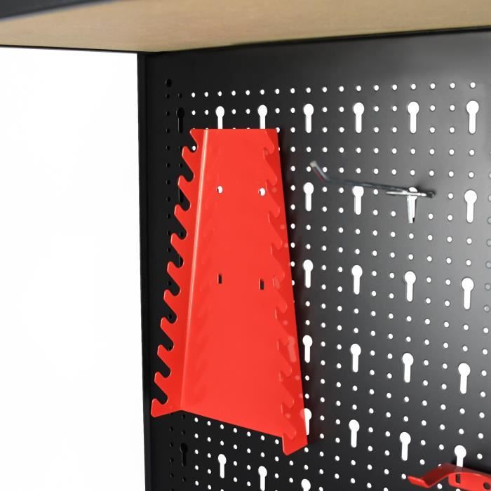 Établi Compact Tectake Avec Panneau Perforé - Organisation Optimale Pour Garage Et Atelier