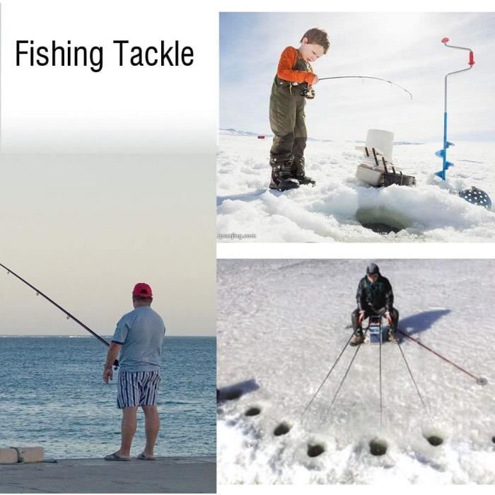 DEWIN Mini Canne à Pêche Rétractable Fibre Carbone - Télescopique Portable Pour Rivière Et Glace, 77cm