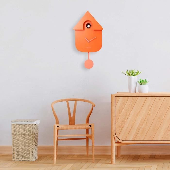 Fisura - Horloge Murale Originale Avocat. Horloge Murale silencieuse 38 x 20 centimètres. Horloge de Cuisine Verte. Horloge pendulaire en Bois et ABS. 1 Pile AA