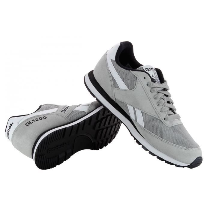 Basket Reebok GL 1200 Gris Homme Lacets Cuir Gris Cdiscount Chaussures