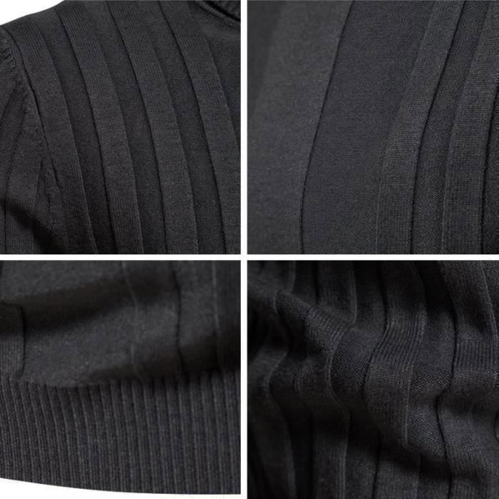 Subliminal Mode Pull Homme à Grosse Maille Col Roulé Pull Over Col Montant BX293 Gris Clair S