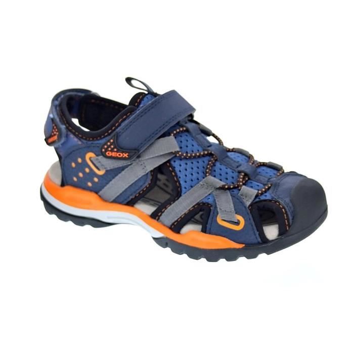 Geox J Borealis Boy E Sandale, Black/Yellow, 24 EU