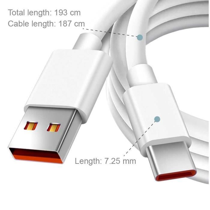 Câble USB C 2 M,Câble De Charge USB Type C,En Nylon Tressé,Câble De