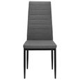 Lot de 4 Chaise de salle à manger - OVONNI - Design contemporain - Tissu Gris - Structure en métal-3