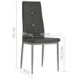 DX20074-Lot de chaises de salle à manger - Style contemporain Scandinave chaise Cuisine 2 pcs Cuir artificiel 43x43,5x96 Gris-3