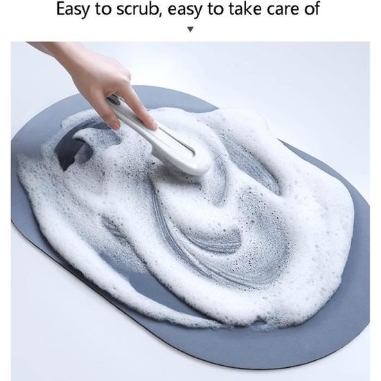 Tapis De Bain Antidérapant - [n4219] - 40 X 60 Cm - Absorbant Et Séchage Rapide - Lavable - Bleu