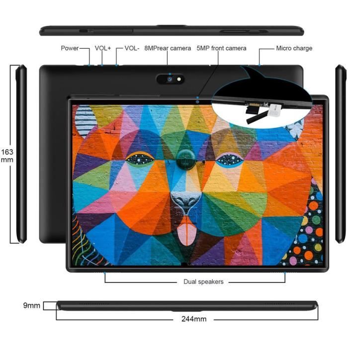 4G LTE Tablette Tactile-10,1" HD Full écran3