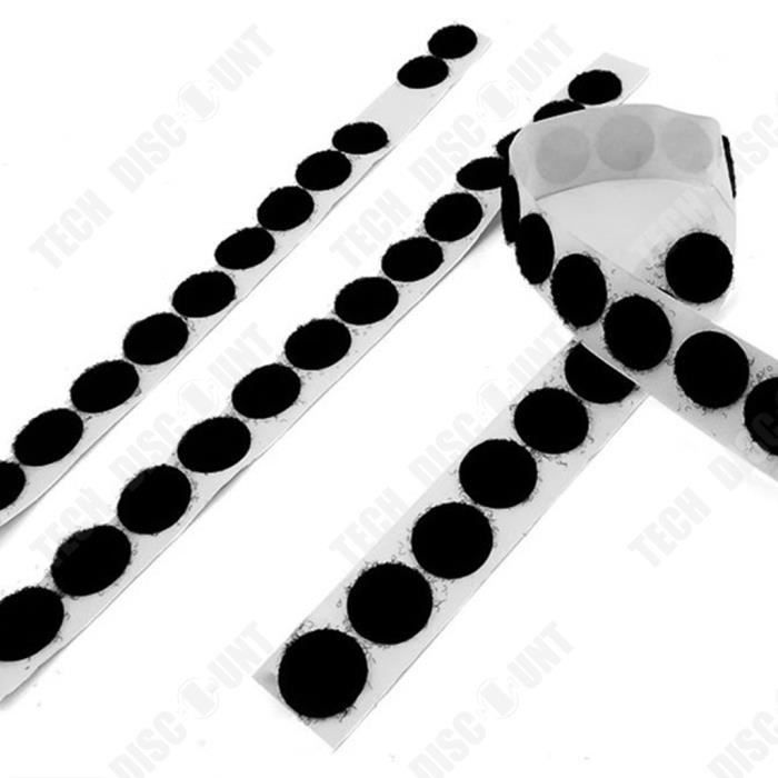 TD® 25 mm Rond Autocollant Bande Velcro Adhésif Puissant Crochet et Bandes  - Noir (50 paires) - Cdiscount Bricolage