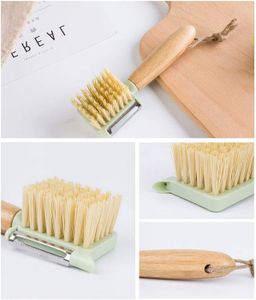Lot De 2 Brosses à Légumes - Poils Souples Et Durs - Pour Nettoyer Pommes De Terre, Carottes, Maïs