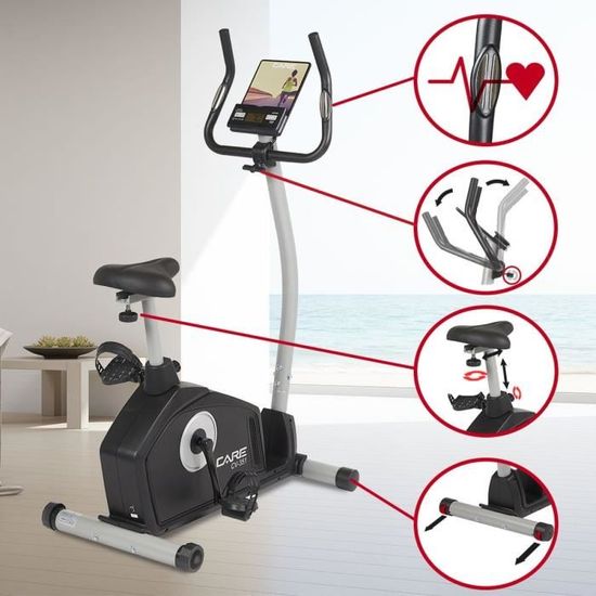 V/élo d/’Int/érieur pour Fitness et Sport /à Domicile Selle Confortable Ajustable 16 Niveaux de difficult/é V/élo d/’Appartement Motoris/é et Connect/é My Care FIT CV-351 par Care