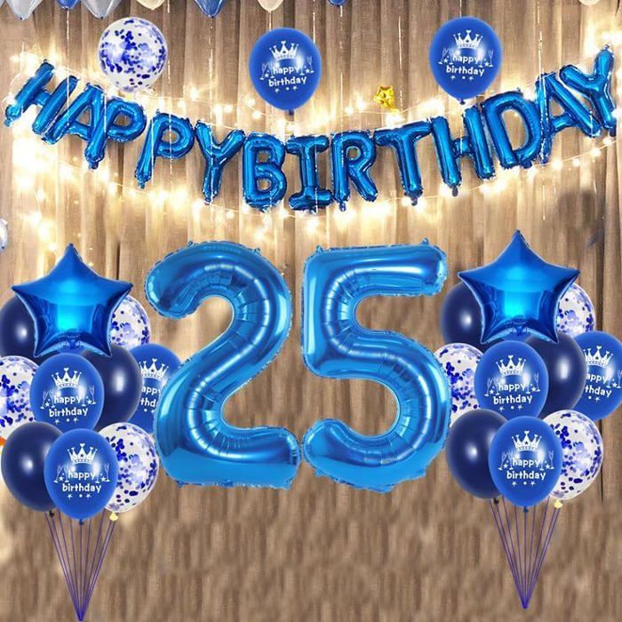 Ballons Anniversaire Homme 30 Ans - Décoration Anniversaire Bleue - Kit de Ballons Happy Birthday - Maison Ballons Anniversaire Homme 30 Ans - Décoration Anniversaire Bleue - Kit de Ballons Happy Birthday - Maison