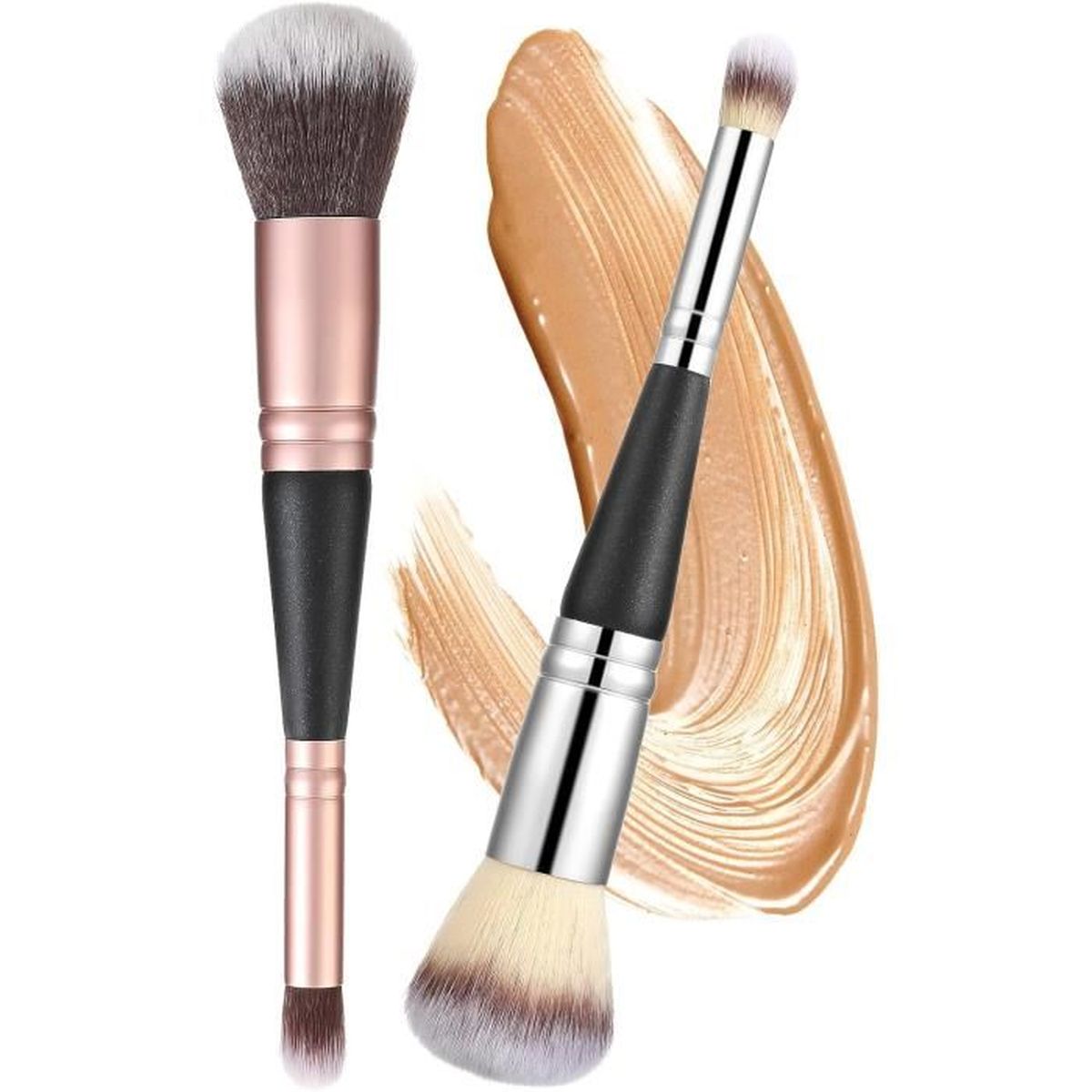 Pinceau Plat Maquillage Poils Synthétiques - Pour Fond De Teint Ou Masque - Neuf