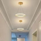 WOTTES Suspension Lustre Plafonnier - Design Modern Forme Rond - LED Dimmable - Doré Ø20cm pour chambre à coucher