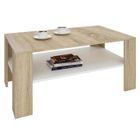 IDIMEX Table basse LORIENT, table de salon rectangulaire avec 1 étagère espace de rangement ouvert, en mélaminé décor chêne sonoma et