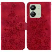Housse pour Xiaomi Redmi 13C/POCO C65 6.74", Antichoc Coque Protection en Cuir PU Magnétique Flip  Etui, Fleurs rouges BH65