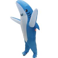 Bleu - Hauteur d'ajustement 150-190 cm - Costumes Gonflables de Requins Bl192.Pour Adulte, Cosplay d'Hallowee