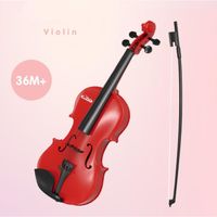 Jouet Violon Instruments de Musique Jouet éducatif d'instrument de Musique Violon Classique Débutant pour des Enfants, Rouge