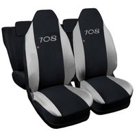Lupex Shop Housses de siège auto compatibles pour 108 Noir Gris Clair