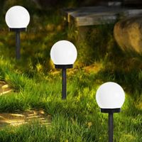 4 pièces - BLANCHE - LED Lumière Solaire Décoration De Jardin Paysage Extérieur Imperméable de Boule Ronde La
