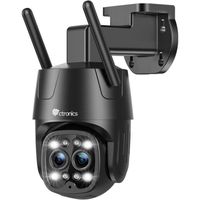 Caméra de surveillance Ctronics 2.5K 4MP extérieure Double objectif Zoom hybride 6X WiFi 2,4/5GHz Détection Humaine Suivi Auto