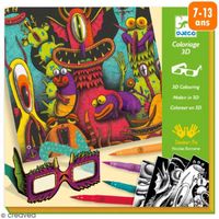 Coffret coloriage 3D - DJECO - Monstres drôles - Multicolore - A partir de 6 ans - Adulte