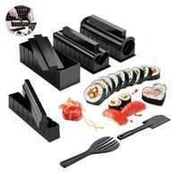 TD® 11 pack Outil de sushi multifonctionnel bricolage maison cuisine créative sushi ensemble de combinaison de rouleau de riz manuel