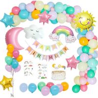 Bandeau Et Badge 8e Anniversaire Fille - Couronne Princesse Arc-en-Ciel Avec Paillettes