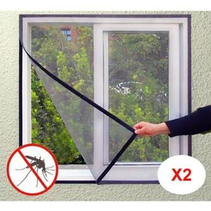 filet anti-moustiques pour plusieurs fenêtres fermeture Velcro super silencieuse 47x47inch 120x120cm Noir Unilife Moustiquaire magnétique pour fenêtre en fibre de verre 