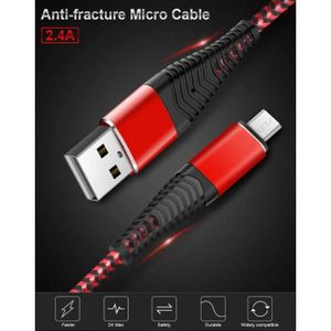 CÂBLE TÉLÉPHONE Cable Fast Charge Flexible Micro-USB pour ALCATEL 