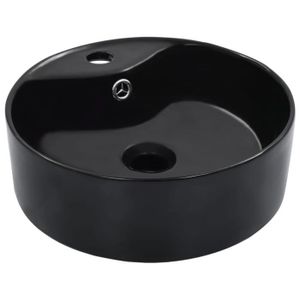 LAVABO - VASQUE Lave-Mains Vasque à poser Lavabo 36x13 cm Céramique Noir - 117&{HOME}