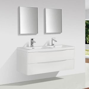 MEUBLE VASQUE - PLAN Meuble salle de bain double vasque PIACENZA 120cm 