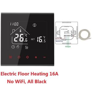 PLANCHER CHAUFFANT Elec 16a pas wifi h - Thermostat au sol, 1 pièce, pour chauffage électrique-chaudière à gaz-eau, régulateur d