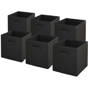 INF Boîte de Rangement Pliable (27x27x28 cm), boîte de Rangement en Carton  Stable avec Tissu Non tissé, Beige