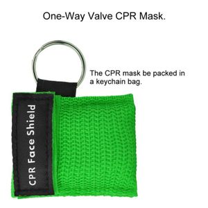 TROUSSE DE SECOURS Cikonielf Masque RCR d'urgence à valve unidirectionnelle sur porte-clés pour premiers soins (rose) Vert
