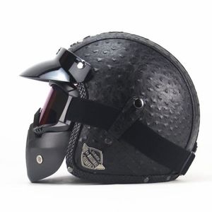 CASQUE MOTO SCOOTER Casque Jet de Marque Casque vélo Demi-Jet Helmet S