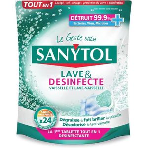 LIQUIDE LAVE-VAISSELLE LOT DE 4 - Sanytol Tablette Désinfectante Lave-Vai