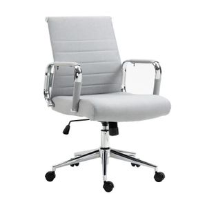 CHAISE DE BUREAU SVITA ELEGANCE COMFORT Chaise de bureau Chaise de bureau pivotante Fauteuil de direction en tissu gris clair