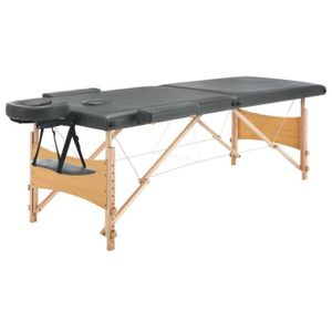 TABLE DE MASSAGE - TABLE DE SOIN LIU-7809355714517Table de massage avec 2 zones Cadre en bois Anthracite 186x68cm