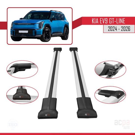 Barres De Toit Pour Kia Sportage 2004-2009 - Modèle FLY Gris, Aluminium Anodisé, Charge Max 75 Kg (véhicule En Mouvement) - 7