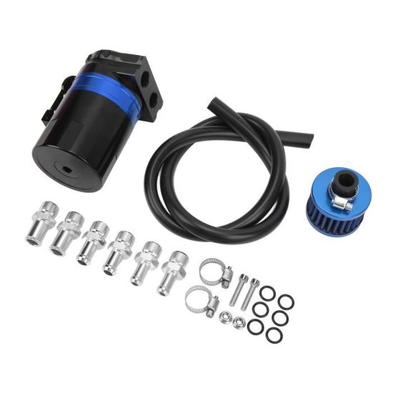 Catch Can Bidon D'Huile L Compact En Aluminium Avec Déflecteur Récupérateur D'Huile à A à 2 Ports Pour Moteurs Solutions D'Optimisation Des Performances Mécaniques E1V670 Bidon à Vidange