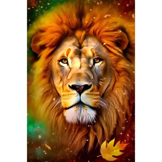 Kit Diamond Painting Enfant Lion 15 X 20 Cm - Broderie Diamant - Déco Murale