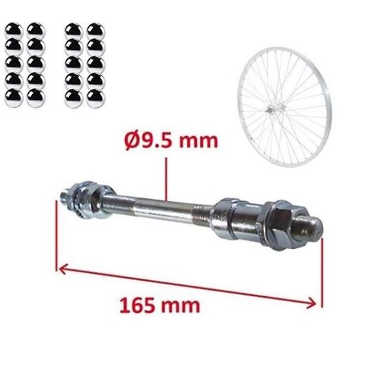 Axe Roue Arrière Vélo Point Achse - 9.5x178mm | Cr-Mo Acier | Pour Roue Arrière