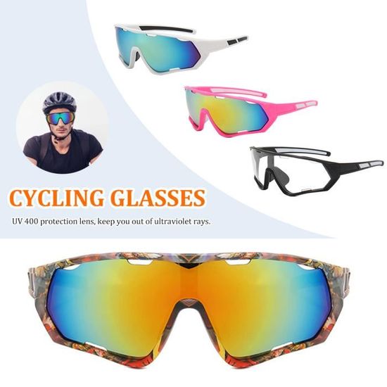 Lunettes De Sport UV400 Unisexe - Pour Cyclisme, VTT, Running - Monture TR-90 Légère Et Verres Polycarbonate